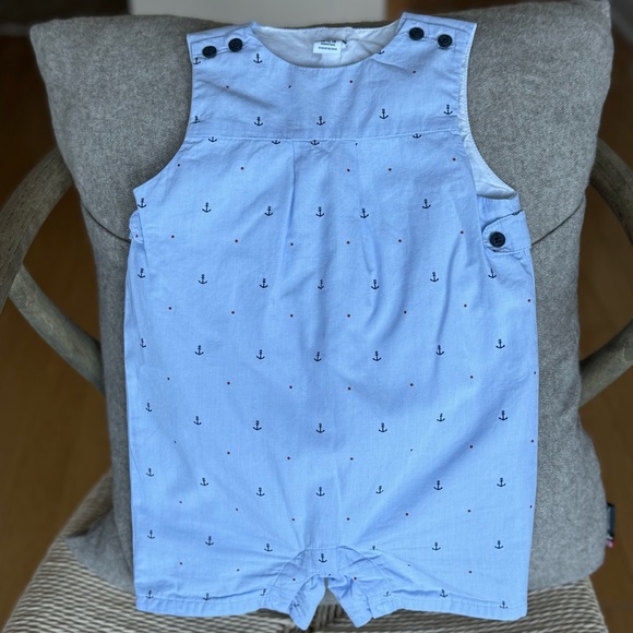 ‼️SOLD‼️ Janie And Jack Anchor Romper, Size 12-18 Months - Picture 1 of 8